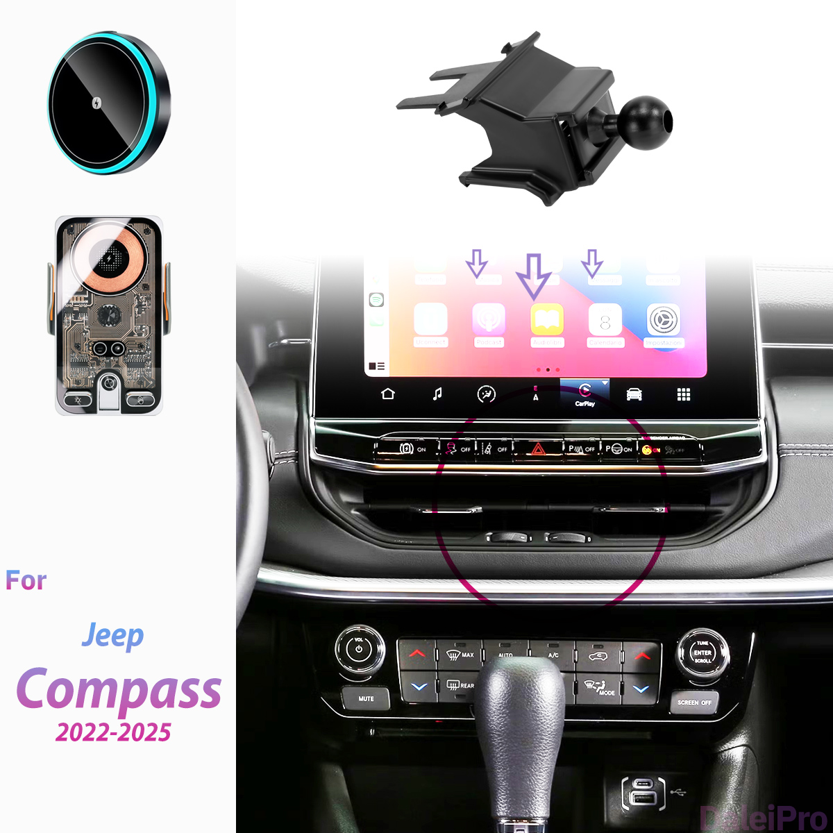 Compass Lensatic - Soporte para Teléfono con Cargador Inalámbrico